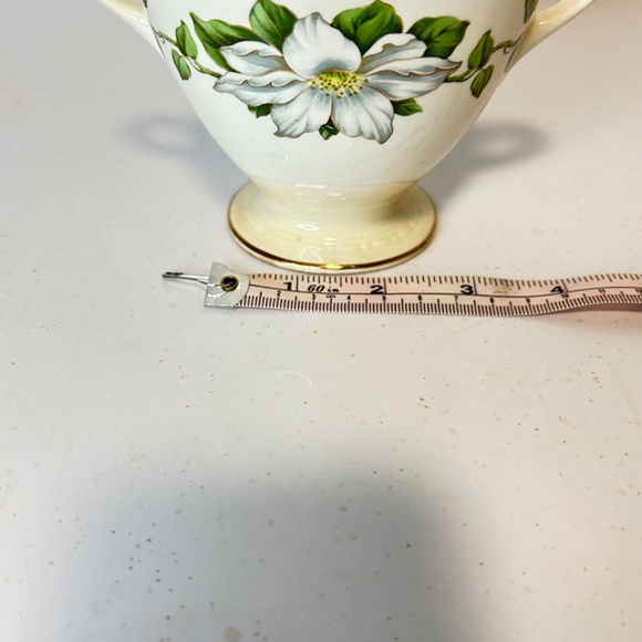 Homer Laughlin Georgian Eggshell Cotillion Magnolia Pattern Sugar Bowl and Lid - Picture 11 of 14
